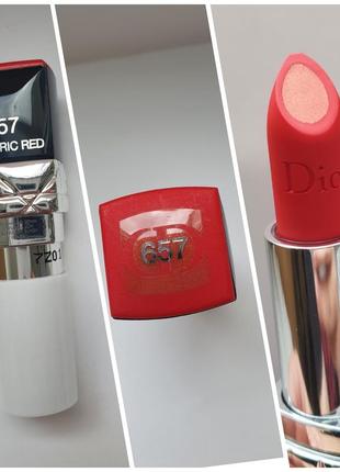 Dior rouge dior double rouge матова помада з металевим сяйвом - 657