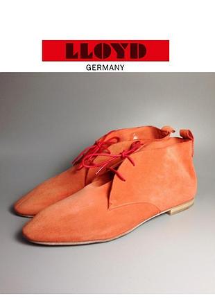 Lloyd замшеві жіночі легкі туфлі на шнурівці оксфорди корал ескадрильї rundholz класика