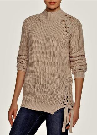 Бежевый свитер vero moda со шнуровкой размер m
