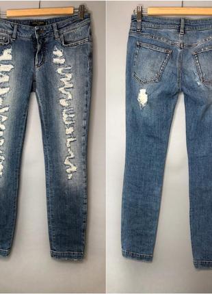 Dolce & gabbana оригинал светлые рваные потёртые джинсы скинни премиум класса5 фото
