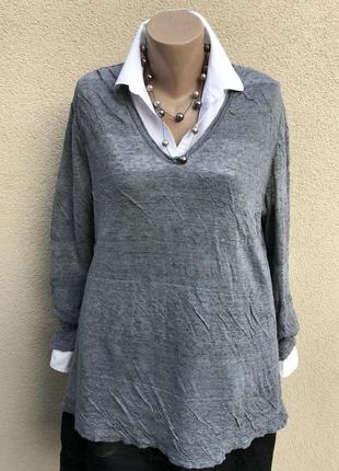 Лен100%,джемпер, лонгслив, пуловер, люкс бренд