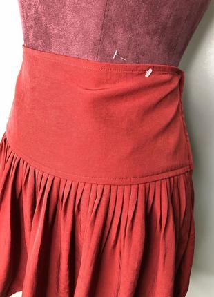 Isabel marant короткая юбка мини марсала красная плиссе плиссированная rundholz owens4 фото