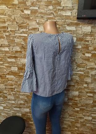 Стильная,хлопковая блуза,блузка,оригинальный рукав 3/4,жемчуг от zara10 фото
