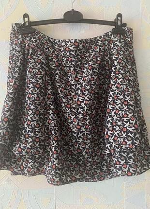 Легкая юбка в принт птички