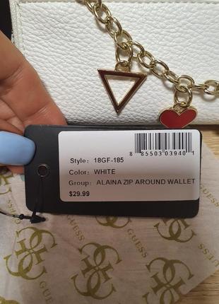 Белый стильный компактный кошелек guess alaina3 фото