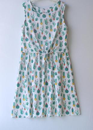 Летнее платье от tu (англия) в кактусах с завязкой спереди на 12 лет2 фото