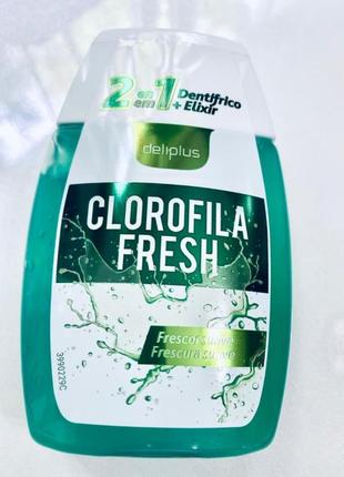 Зубная паста - гель освежающий 2 в 1 с хлорофиллом deliplus, 100 мл, испания