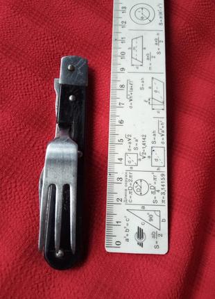 Складная открывашка консервный нож вилка-винтаж ссср нержавеющая сталь4 фото