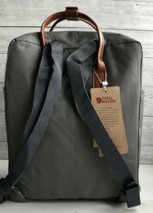 Рюкзак kanken big, серый, кожаные ручки, очень лёгкий!!! канкен, рожевий, сірий2 фото