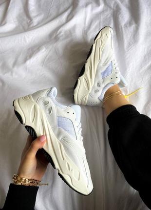 Adidas yeezy 700 white 🍏 стильные женские кроссовки адидас изи 700
