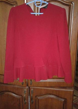 Щільна блуза з баскою zara2 фото
