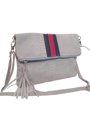 Изумительная кожаная сумка crossbody Moda In Pelle made in italy