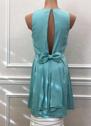 Бирюзовое платье с красивой спинкой, разм. м2 фото