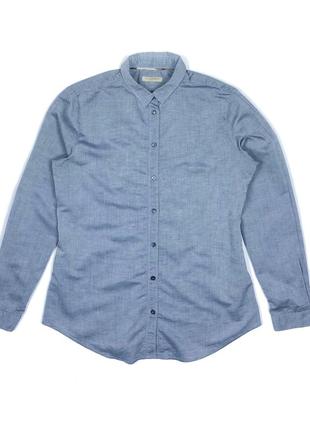 Лён хлопок burberry brit рубашка синяя1 фото
