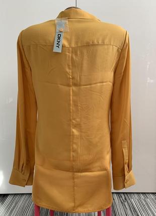 Dkny новая женская желтая рубашка блуза размер xs4 фото