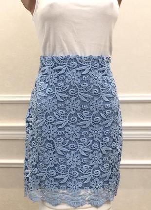 Кружевная голубая юбка orsay, размер l