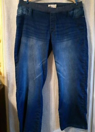 Женские джинсы на резинке. джинсовые штаны, брюки больших размеров janina denim  батал1 фото