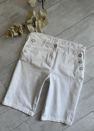 Белые джинсовые шорты бермуды под зара