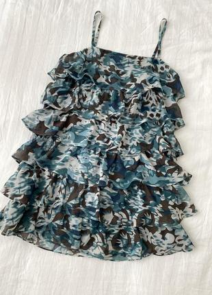 Нежное платье из шифона с цветочным принтом1 фото
