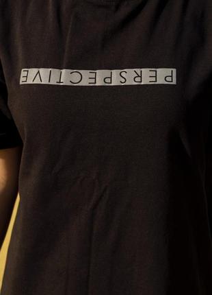 Женский костюм футболка + шорты comfort черные с рефлективным принтом-16171915924 фото