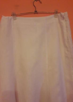 Супер белая льняная юбка3 фото