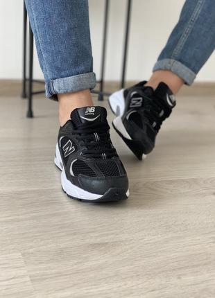 Женские стильные осенние кроссовки new balance 530 black white7 фото