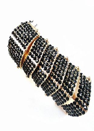 Длинное кольцо на весь палец модное с черными камнями бижутерия  лонгринг2 фото