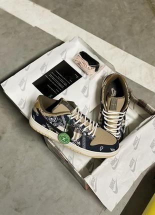 Кроссовки женские nike sb dunk low x travis scott cactus jack