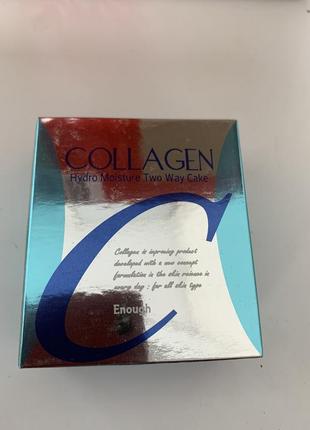 Увлажняющая корейская пудра enough collagen moisture two wake cake spf 25+ /13g+13g4 фото