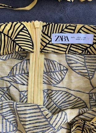 Zara топ/юбка лён,действующая коллекция9 фото