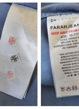 👔 актуальная фирменная рубашка оксфорд на 8-10 лет farah usa 👔10 фото