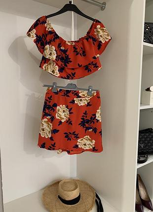 Костюм набор топ и юбка boohoo как zara h&m
