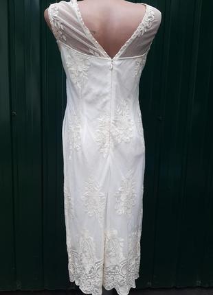 Next белое платье в кружевные цветы 💐3 фото
