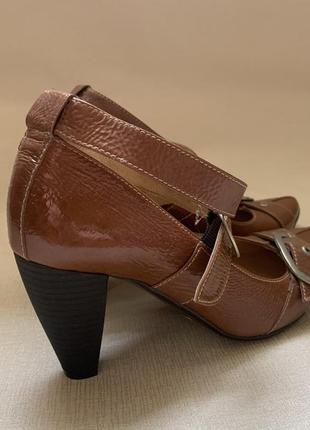 Винтажные кожаные туфли коричневые лодочки пудровые трендовые2 фото