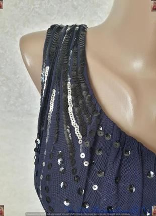 Фирменное lipsy нарядное мини-платье на одно плечё с паетками и фатином, размер м-ка8 фото