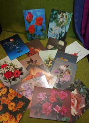 Лот,вінтажні листівки -квіти4 фото