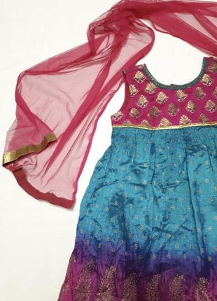 Платье миди с шарфом в восточном стиле 5-6 лет2 фото