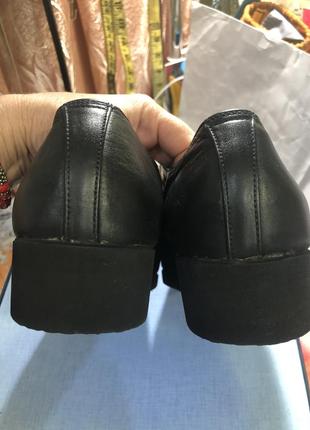 Черные кожаные ортопедические туфли4 фото