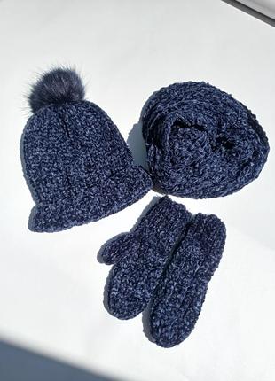 Primark. набір шапка, снуд і рукавиці на 3-9 років1 фото