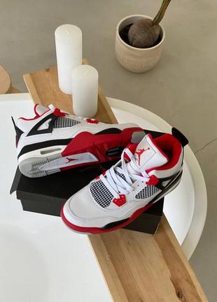 ❤️🌼nike jordan 4 white red🌼❤️кроссовки найк джордан 4 (36рр - 45рр)7 фото