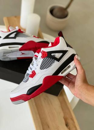 ❤️🌼nike jordan 4 white red🌼❤️кросівки найк джордан 4 (36рр - 45рр)3 фото