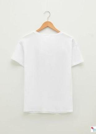 Белая футболка хлопковая5 фото