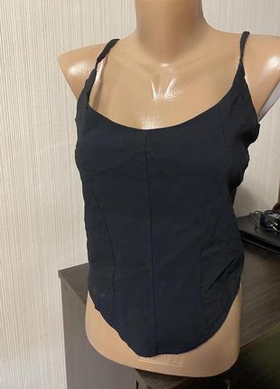 Чёрный топ корсет