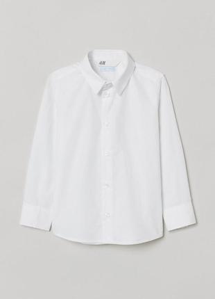 Рубашка хлопок для мальчика h&m школа белая біла