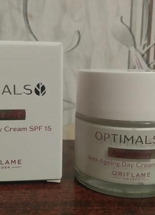 Антивозрастной дневной крем для лица spf 15 optimals age revive3 фото