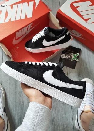 Стильные мужские кроссовки демисезонные nike чёрные замшевые найк