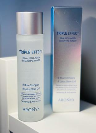 Тонет для лица aronyx triple effect real collagen essential toner2 фото