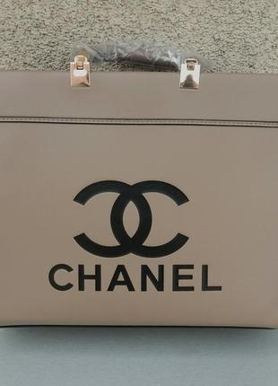 Chanel стильна жіноча сумка світлий беж2 фото