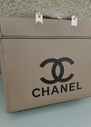 Chanel стильна жіноча сумка світлий беж