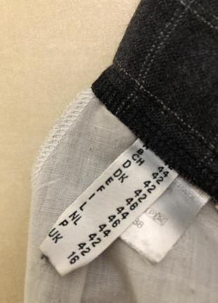 Шерстяные брюки серого цвета в клетку gardeur /штани сірого кольору в клітку6 фото
